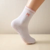 Sock stall, one-piece consignment, sports yoga socks, women's mid-calf socks, embroidered pink bow, silicone, professional anti-slip training Pilates socks, one-piece consignment details Picture